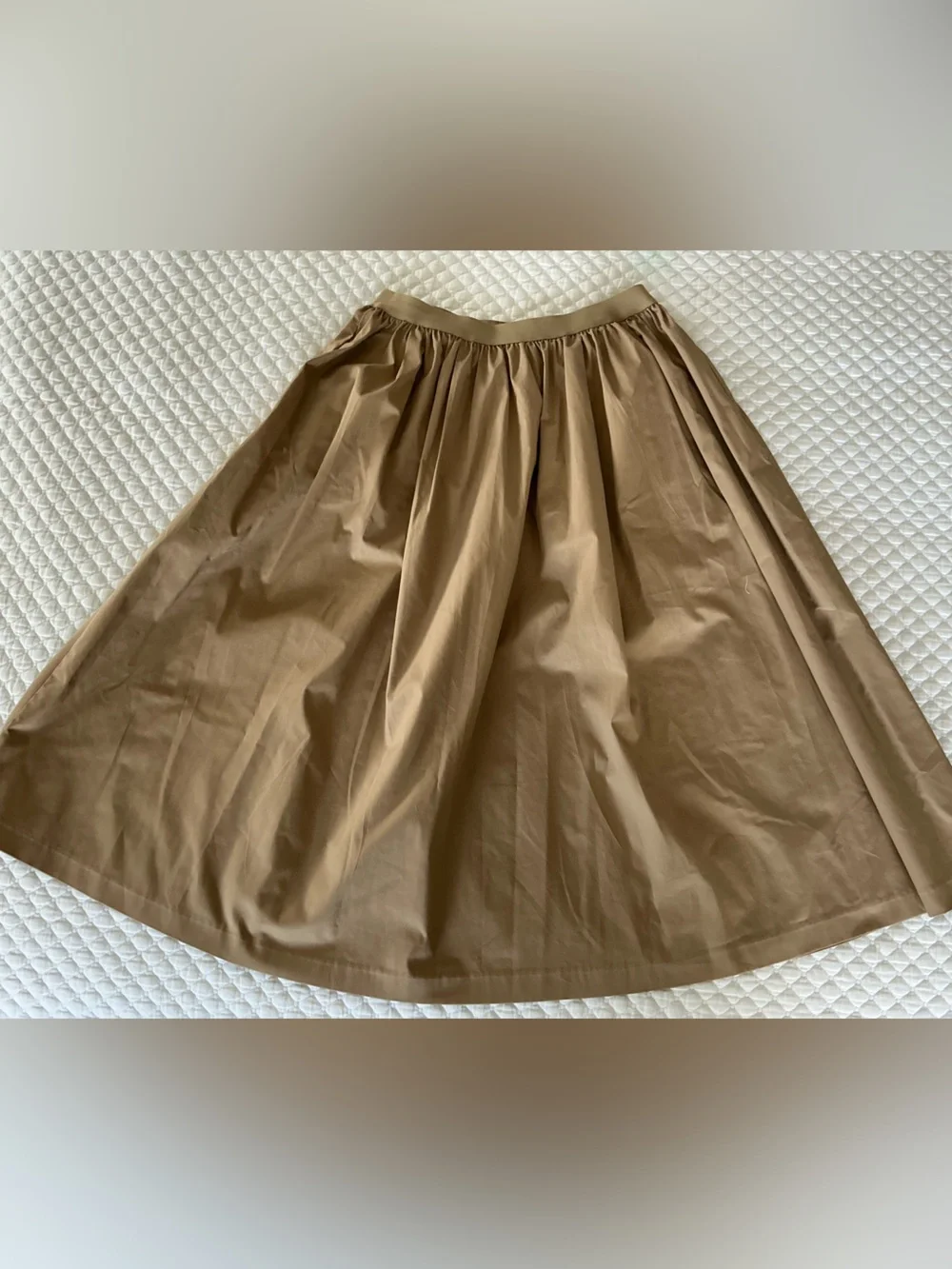 Uniqlo Tan Volume Gathered Waist Maxi Skirt L